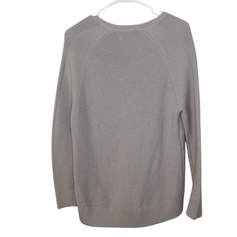 Athleta Hanover Sweater Womens XS Purple V Neck Merino Wool Blend Ribbed - Picture 4 of 9